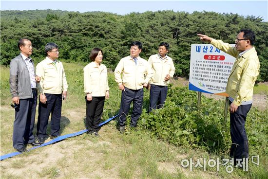 조승유 광주 광산구의장, 가뭄피해 현장방문 농민들 위로