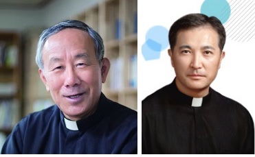 ▲천주교 서울대교구 구요비 보좌주교(왼쪽), 제주교구 부교구장 문창우 주교