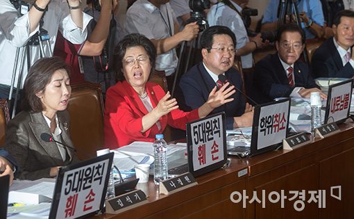 [포토]인사청문회 진행 막는 이은재·나경원 의원