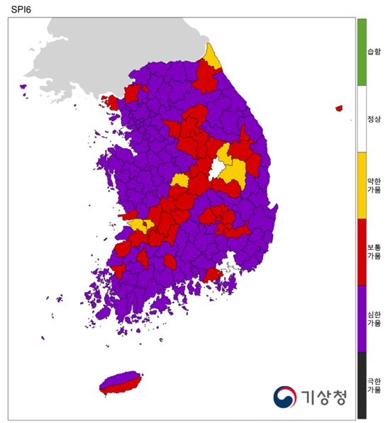 기상청 표준강수지도(7월1일 기준)