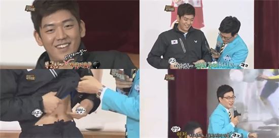 이용대, ‘깜짝’ 복근 공개?…김성주 “명절이 지나서..” 무슨 일?