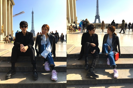 지승준, 에펠탑서 의문의 여성과 화기애애 포착... ‘혹시 여자친구?’