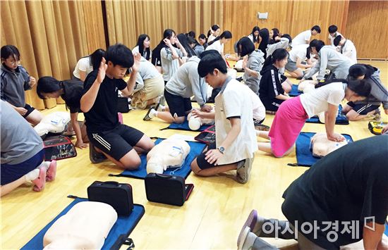광주광산소방서, 교내 심폐소생술 경연대회 개최