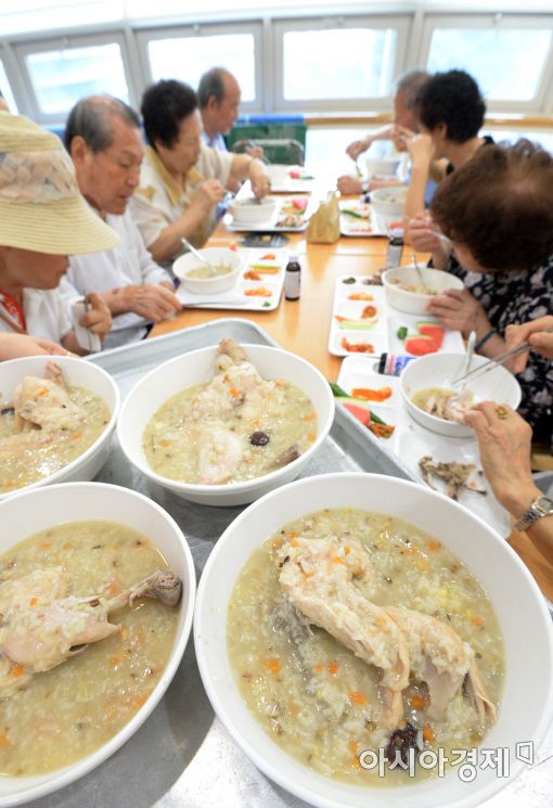 [포토]삼계탕 먹고 더위 극복