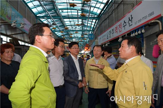 윤장현 광주시장, 남광주시장 사고 신속 대처