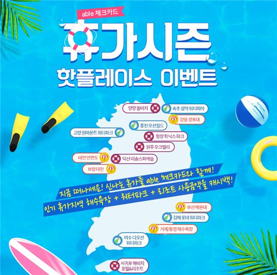 KB증권, able 체크카드 '휴가시즌 핫 플레이스 이벤트'