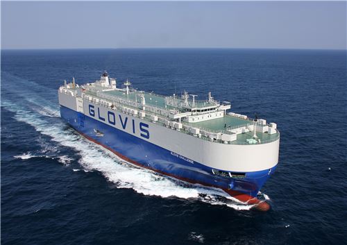 ▲현대중공업의 통합스마트선박솔루션을 탑재한 6500대급 자동차운반선(글로비스 챌린지호)