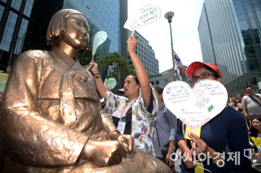 [포토]수요시위에 참가한 아시아·아프리카 여성 운동가들