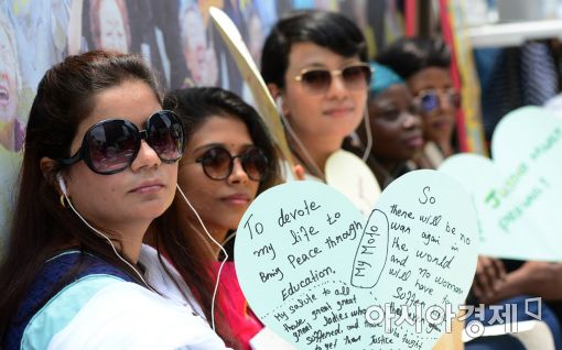 [포토]수요시위 참가한 아시아·아프리카 여성 활동가들