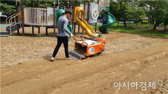 광주시 광산구, 모래 놀이터 소독 완료