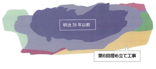 1897년부터 1931년까지 6차에 걸쳐 진행된 군함도의 매립 과정도. 매립공사 이후부터 사실상 탄광 기능을 수행했다.(사진=나가사키시 군함도 홈페이지/http://www.gunkanjima-nagasaki.jp/ko)