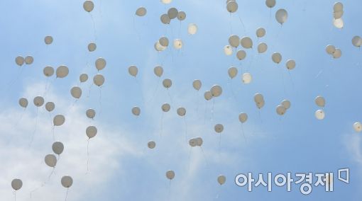 [포토]소원 담아 하늘로 날려 보낸 풍선