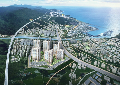 배산임수를 품다, 그린·블루 프리미엄 '동해 코아루 더 스카이'