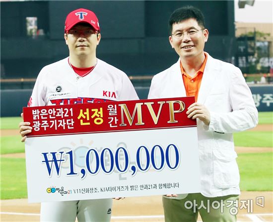 KIA타이거즈  양현종, 밝은안과21병원 7월 MVP 수상