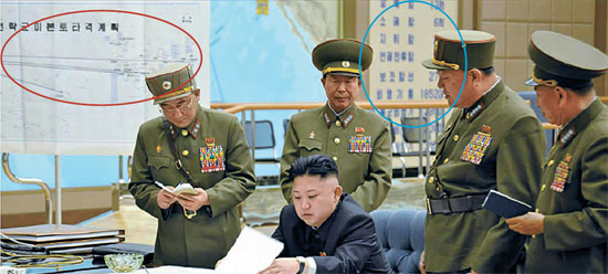 2013년 3월 '미 본토 타격계획' 작전도를 북한이 이례적으로 공개했다./사진=조선중앙통신