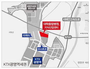 중앙대병원이 건립되는 위치도