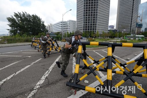 [포토]전시 교통통제소 설치 훈련