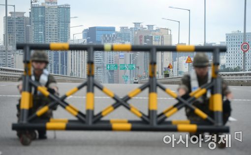 [포토]군·경 합동 '전시 교통통제소 설치 훈련'