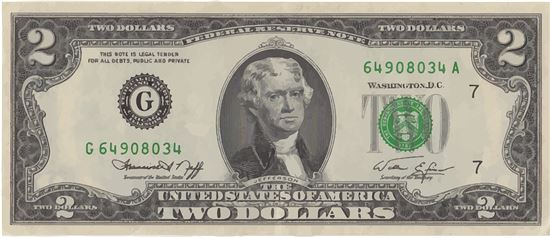 미국의 2달러짜리 지폐/사진=픽사베이