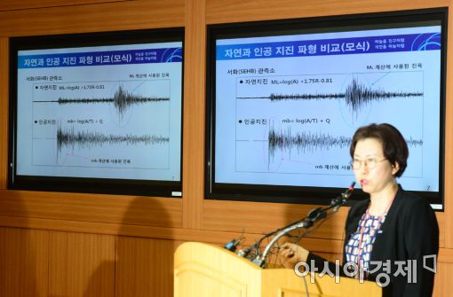 [포토]북한 인공지진 관련 기상청 브리핑