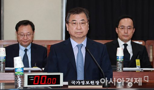 [포토]국회 정보위 출석한 서훈 국정원장