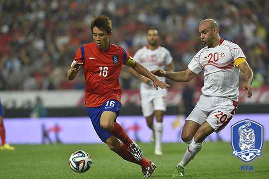 2014년 한국-튀니지 친선경기 [사진=대한축구협회 제공]