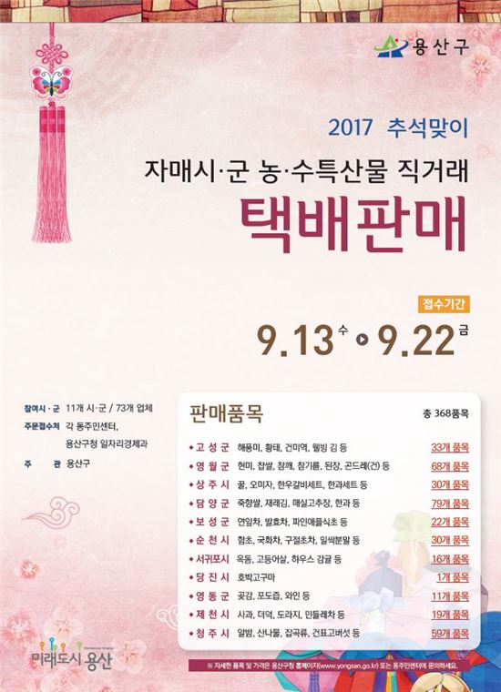 용산구, 추석맞이 농수특산물 직거래 판매