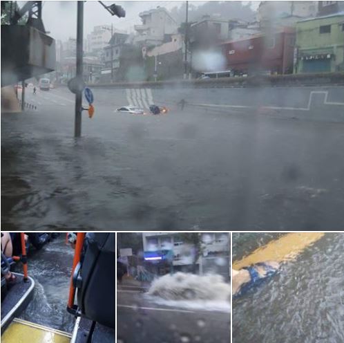 부산 폭우에 '자체휴강' 트위터 실시간 트렌드 등장
