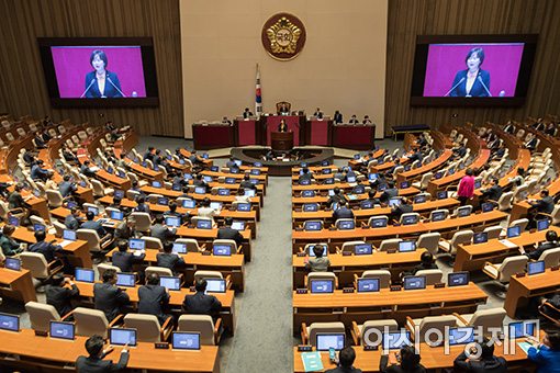 [포토]비교섭단체대표 연설하는 이정미 정의당 대표