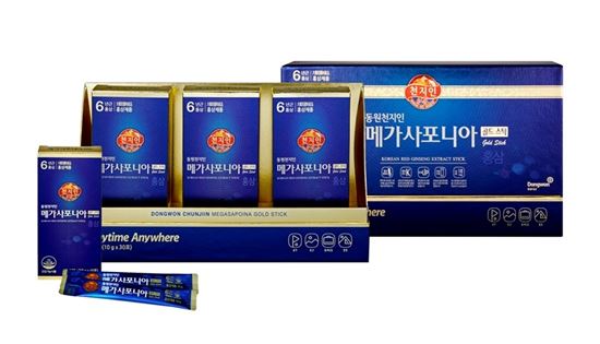 동원F&B, 컴파운드K 함유한 ‘천지인 메가사포니아 골드 스틱’ 출시