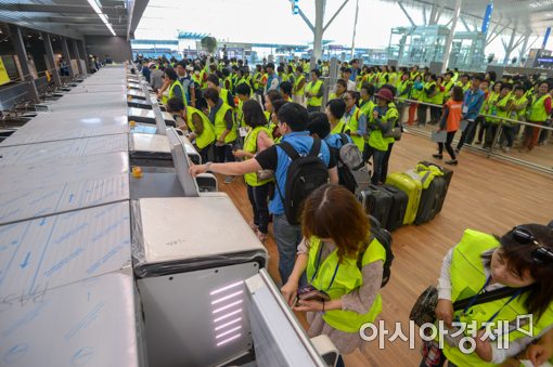 [포토]인천공항 제2여객터미널 자동수하물위탁 시스템