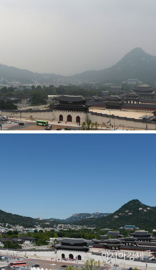 [포토]미세먼지 농도 '나쁨'과 '보통'의 차이