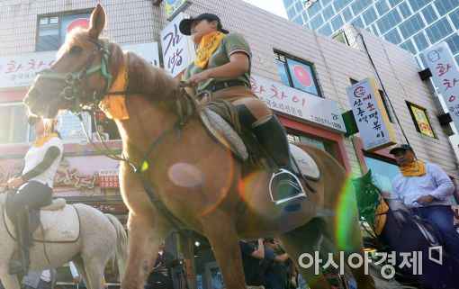 [포토]말죽거리에 등장한 '말'