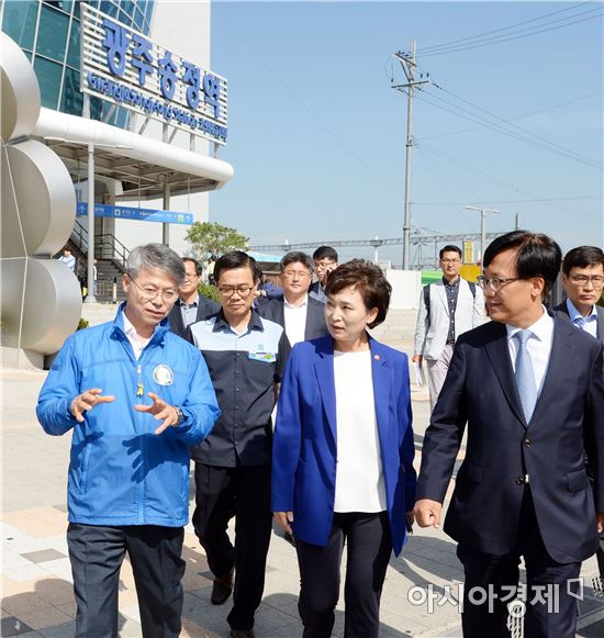 김현미 국토부 장관, "1913송정역시장 도시재생 모범”