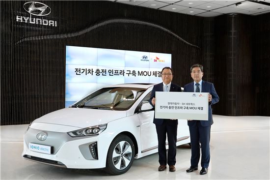 현대차, 내년 SK직영주유소 3곳에 100kW급 전기차 충전기 설치 