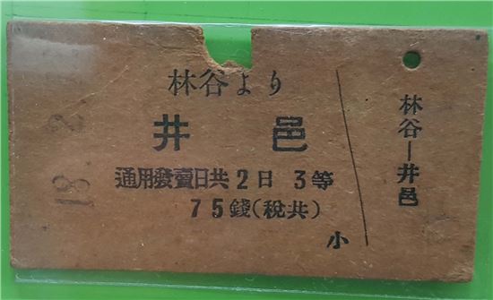 일본어로 표기된 에드몬슨식 승차권(사진 : 철도박물관).