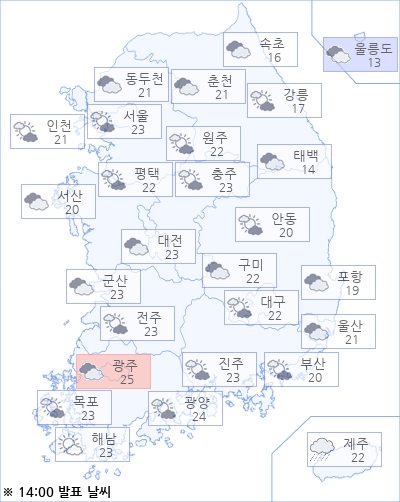 아경 오늘(04일)의 날씨와 미세먼지 (오후)