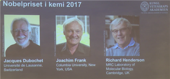 [2017 노벨상]화학상…저온전자현미경 '생화학 혁명 불러올 것"(상보)