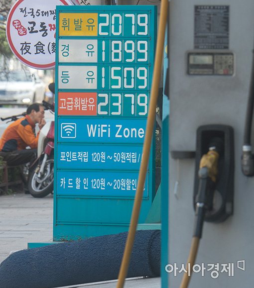 [포토]휘발유 가격 어느새 2천원 돌파