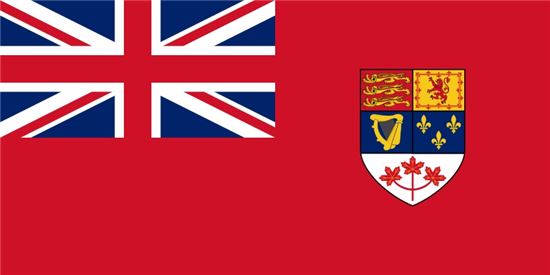 1964년 단풍잎 깃발 이전에 쓰이던 캐나다 국기. 좌측 상단의 영국 국기가 들어가있어 영연방 회원국임을 알려주고 있다.(사진=위키피디아)
