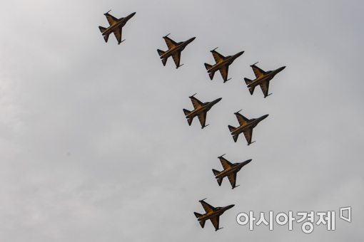 [포토]멋진 비행 선보이는 '블랙이글스'