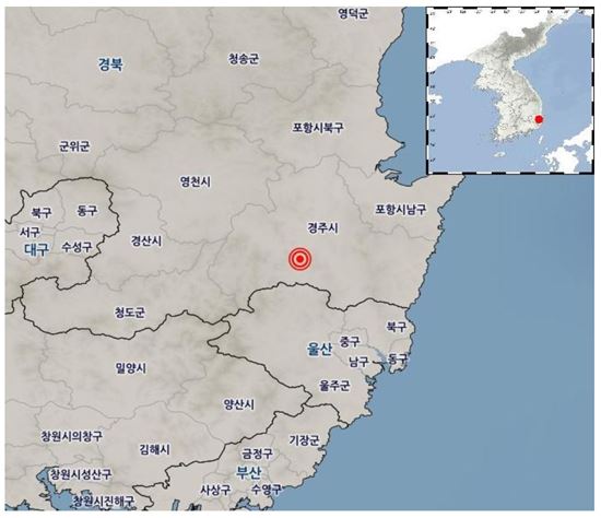 경주서 규모 2.5지진 발생…2.0이상은 올들어 24번째