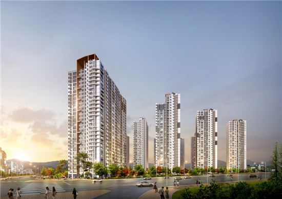 ▲현대산업개발이 서울 중랑구 면목3구역을 재건축해 분양하는 '사가정 센트럴 아이파크' 조감도