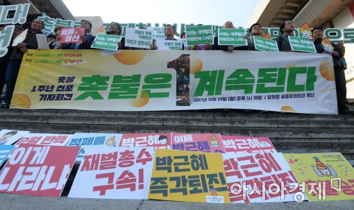 "개혁 촉구vs깽판"…촛불집회 청와대 행진 논란