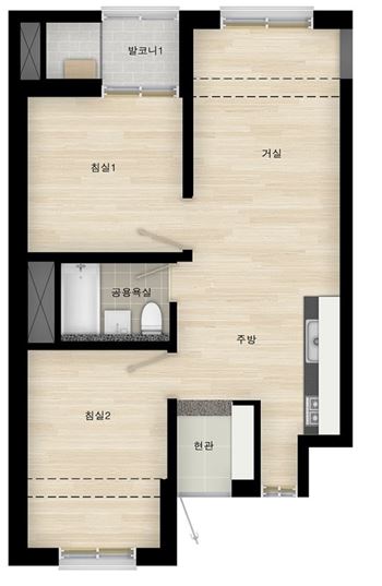 백련산 해모로 43A 확장형 평면