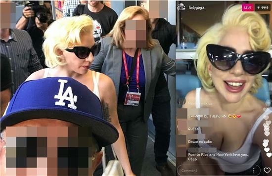 25일 인스타그램을 중심으로 월드시리즈에 입장하는 레이디가가의 사진이 공유됐다. /사진=인스타그램 캡쳐