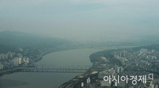 [포토]짙은 미세먼지층