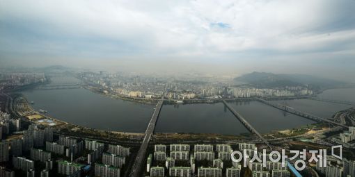 [포토]짙은 미세먼지층