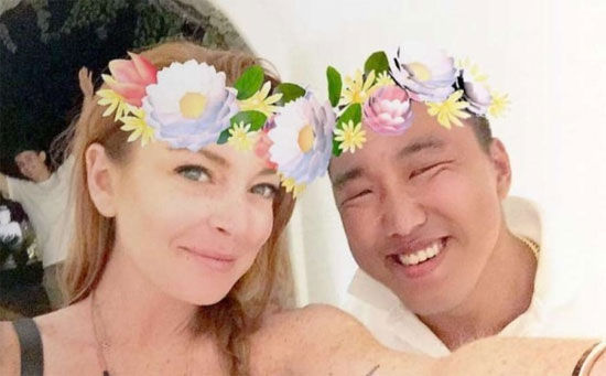린제이 로한과 하제용. 사진=SNS 캡쳐