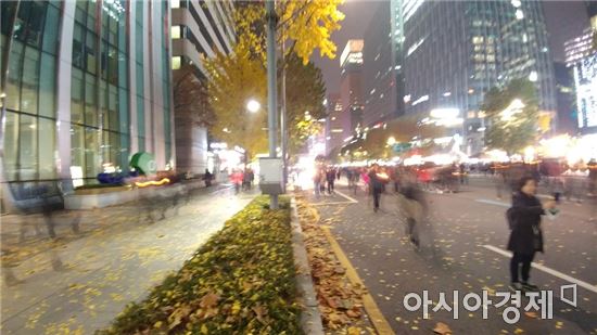 대학원생 최모(30)씨가 찍은 촛불집회 행진 모습. 사진제공=최씨